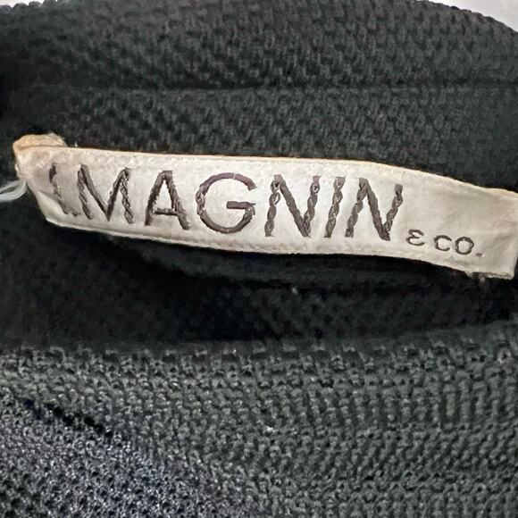 Vintage I. Magnin White Black Size 0 Knit Polyester Long Sleeveless Maxi Dress - Picture 8 of 13